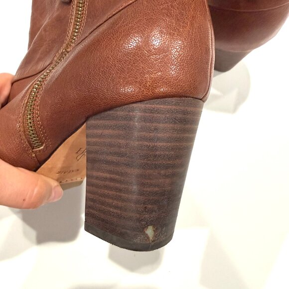 Cole Haan Nike Air Cassidy Brown Leather Boots Booties Cognac 8.5 - Picture 13 of 14